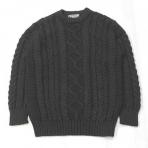 GUERNSEY WOOLLENS / Aran Sweater_BLACK