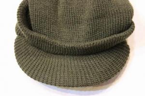 US Military / DeadStock Wool Jeep Cap_Olive 